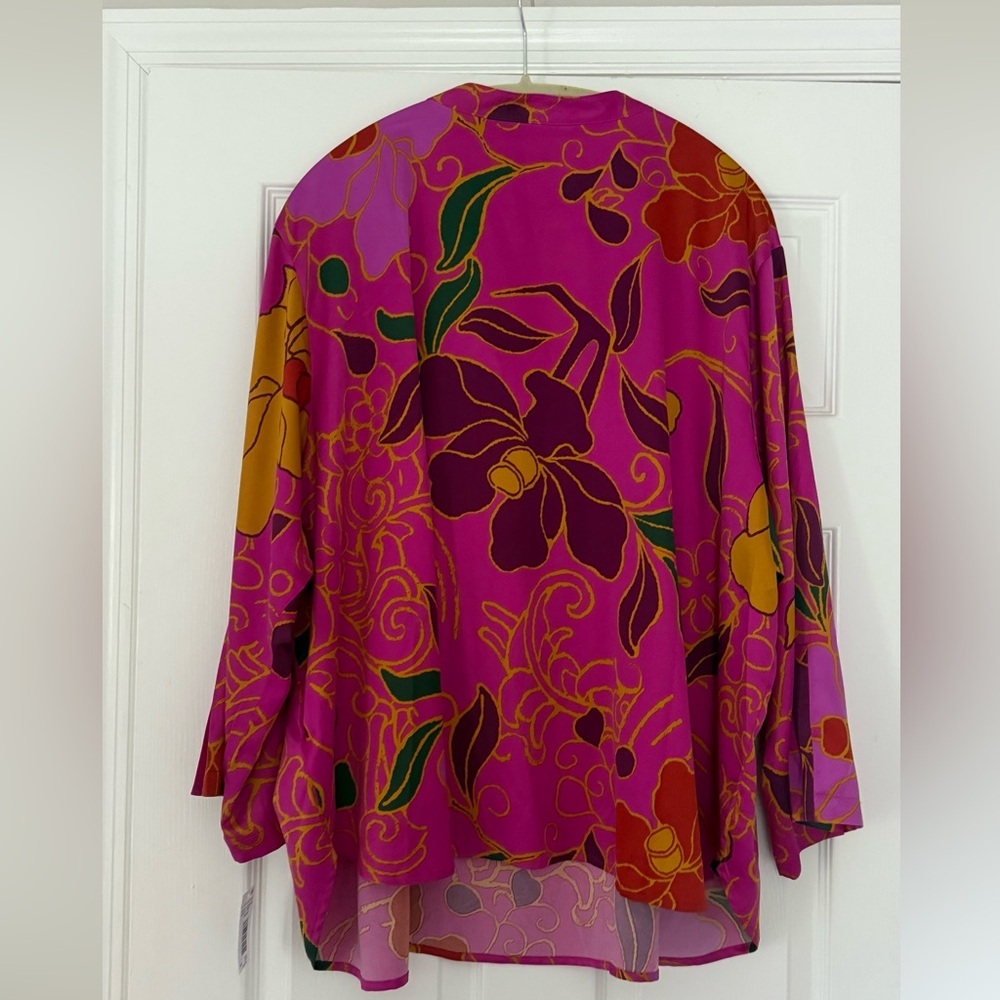 NWT N Natori Womens Fusia Floral Print 3/4 Sleeves Size 3X - Picture 6 of 6